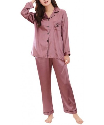 Women Pajama Set Womens Nightwear Sleepwear Loungewear Spring Homewear Pajama Set Sleep Sets Top and Bottoms Pink - C018N7RDQ...