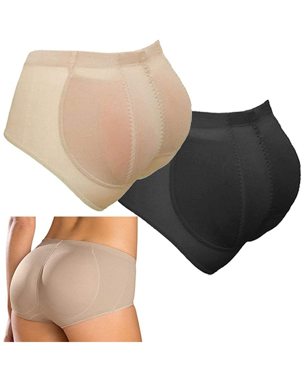 Silicone Butt Padded Panties Big Size Removable Pads Buttocks Enhancer Push Up Panties - Black - CV18YI7OR77 $51.98 Shapewear