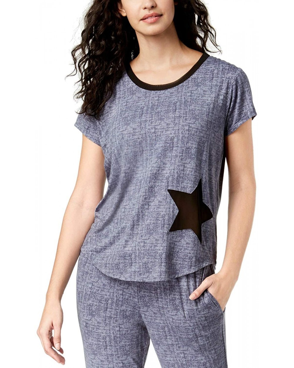 Lush Luxe Mesh-Star Pajama Top - CW18A9CSQLG $26.68 Tops