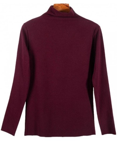 Women's Turtleneck Thermal Base Layer Long Sleeve Shirt - Purple - C1195LSNT69 $33.52 Thermal Underwear