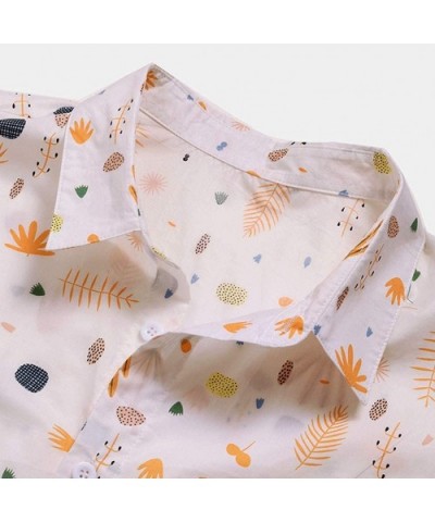 Summer Printed T Shirts for Men Turn Down Collar Short Sleeve Casual Shirts - Pink - CU19C9Y70RD $41.45 Sleep Tops