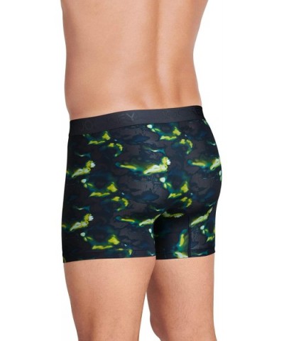 Men's Underwear Lightweight Travel Microfiber Boxer Brief - Neon Swirl - C919CIORSLE $15.53 Boxer Briefs