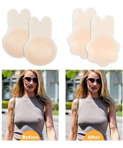 Womens Silicone Bunny Bra Breast Lift Pasties Breast Lift Tape Silicone Breast Pasties - 2 Pair Flower - CN18X4XI5LI $15.65 A...