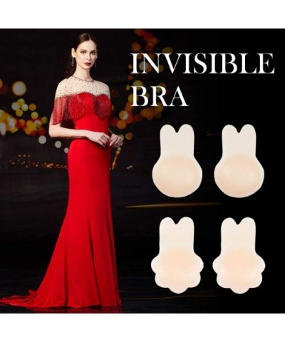 Womens Silicone Bunny Bra Breast Lift Pasties Breast Lift Tape Silicone Breast Pasties - 2 Pair Flower - CN18X4XI5LI $15.65 A...