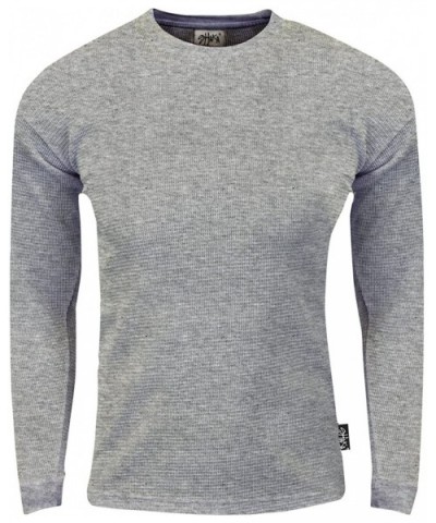 Men's Knit Sweater Pullover - Heavyweight Waffle Thermal T Shirt Long Sleeve Crewneck Knitted Top Size XS-5XL - H.grey - CT18...