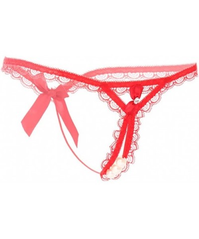 Women's Seamless Lace Panties Low Waist Sexy Thong Slim Lace Leggings Casual Minimalist Underwear - Red - C71953QW72M $14.41 ...