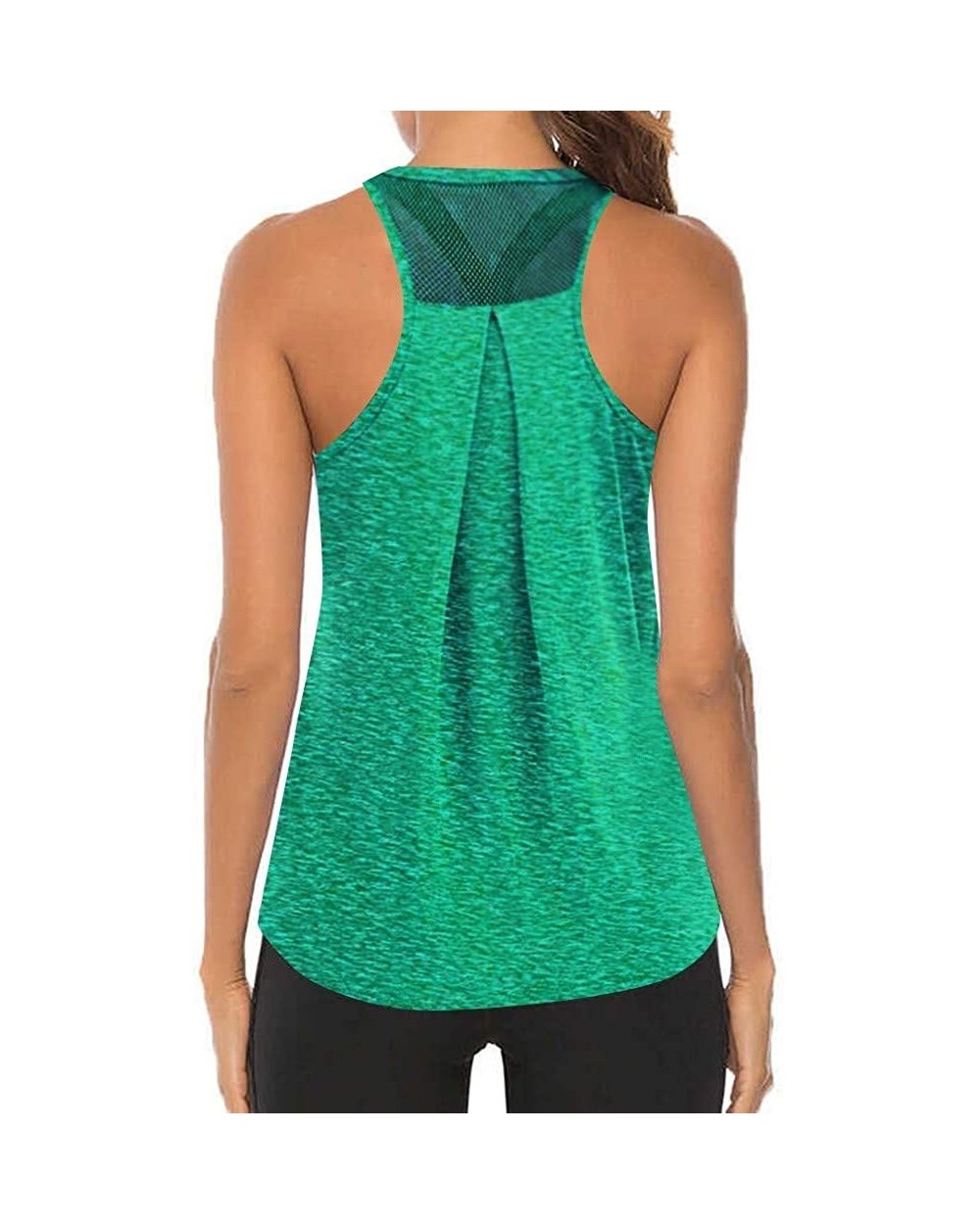 Women Workout Tops Mesh Racerback Tank Yoga Shirts Gym Clothes - E-green - CY190ZXAYW2 $19.60 Nightgowns & Sleepshirts