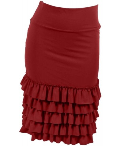 Bring On The Frill Half Slip Skirt Extender - Ruffle Skirt Extender - Skirt Extenders for Women - Burgundy - C8187EZYCII $61....