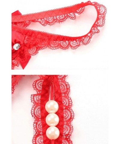 Women's Seamless Lace Panties Low Waist Sexy Thong Slim Lace Leggings Casual Minimalist Underwear - Red - C71953QW72M $14.41 ...