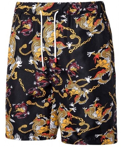 Mens Casual Printed Beach Pants Sweatpants- Casual Work Sport Shorts - Black D - CJ18UT4ARNX $24.53 Boxers