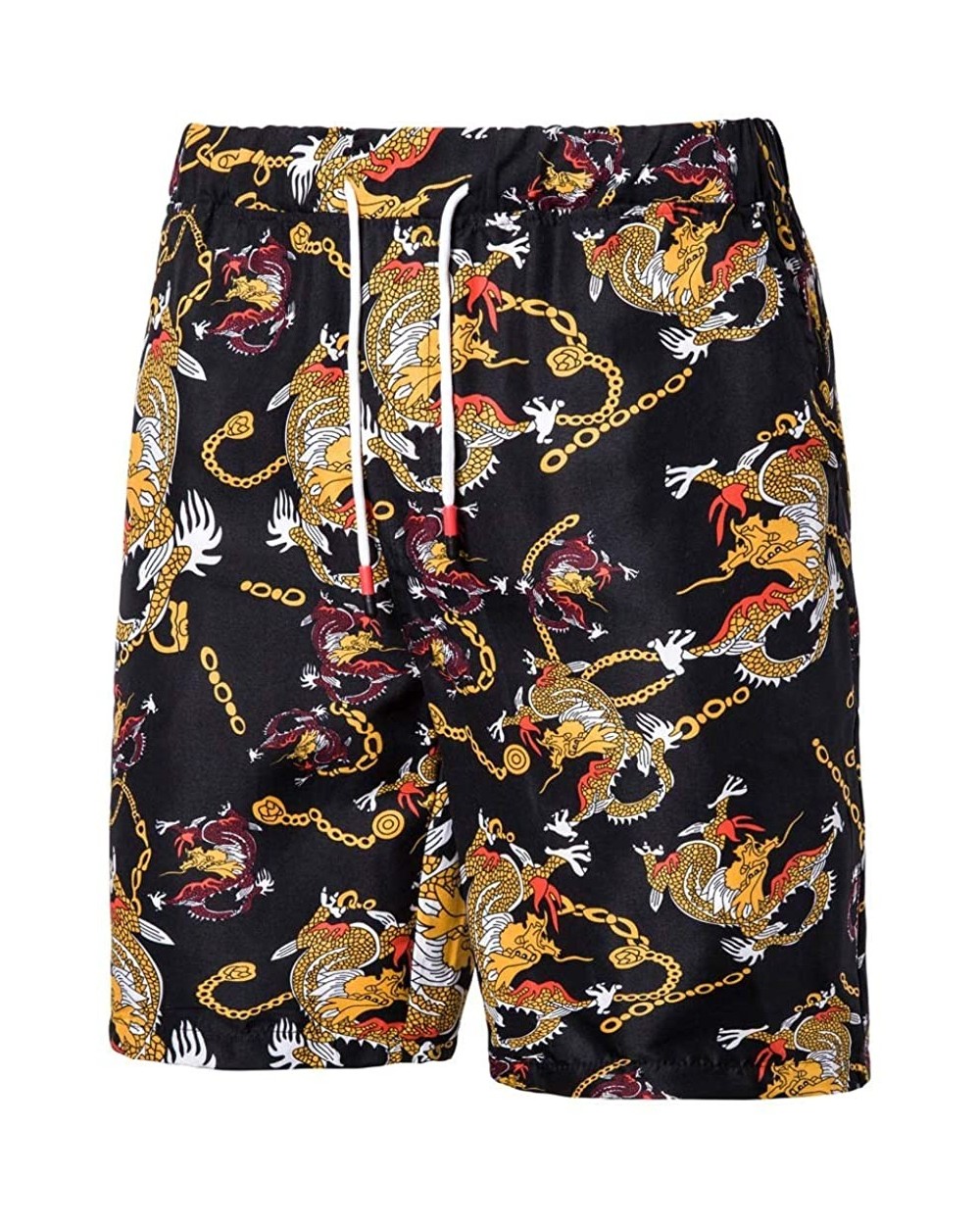 Mens Casual Printed Beach Pants Sweatpants- Casual Work Sport Shorts - Black D - CJ18UT4ARNX $24.53 Boxers