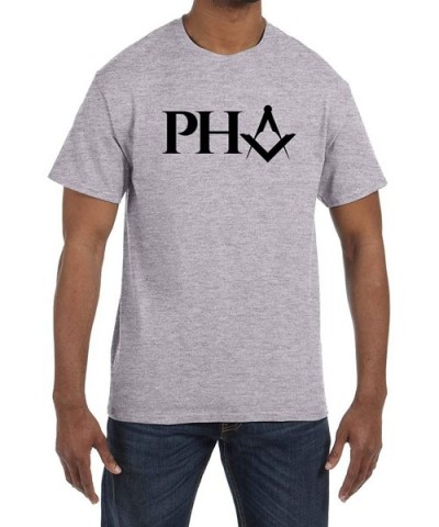 Prince Hall PHA Masonic Men's Crewneck T-Shirt - Sport Grey - CS1853OQLH8 $31.43 Undershirts