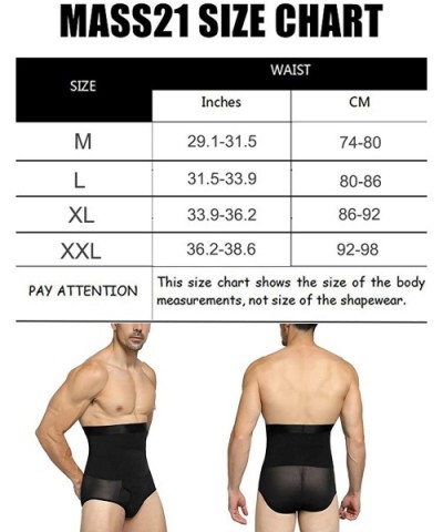 Men's Shapewear High Waist Tummy Leg Control Briefs Anti-Curling Slimming Body Shaper - Black-1-steel-bones - C91920ZK3XW $28...