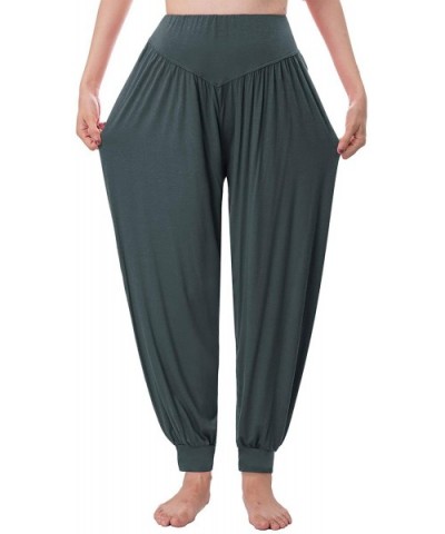 Women's Cotton Pajama Pants Printed Drawstring with Pockets Long Medium Pajama Pants Lounge Pants Sleepwear Pants - V-grey - ...