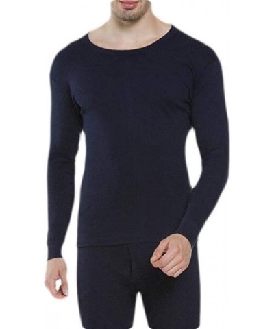 Men Soft Lightweight Thermal Underwear Cotton Solid Long Johns - 1 - CR193LQKRT8 $52.19 Thermal Underwear