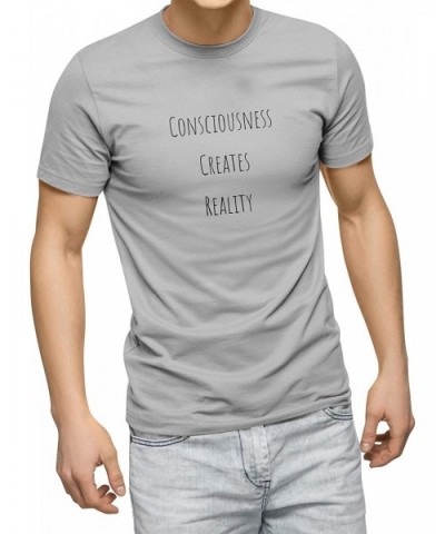 Conscience Creates Reality Printed Cotton Breathable Men's Short Sleeve Crew Neck Undershirt - One Color - CG19DSE4GZQ $37.43...