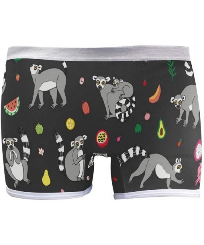 Women's Soft Boy Short Marijuana Leaves Boxer Brief Panties - Lemur Tropical Fruits - CY18T946RLC $28.16 Panties