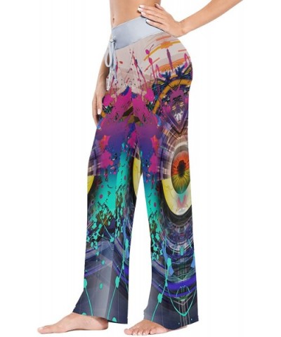 Women's Fashion Yoga Pants Palazzo Casual Print Wide Leg Lounge Pants Comfy Casual Drawstring Long Pajama Pants - Watercolor ...