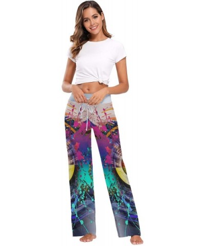 Women's Fashion Yoga Pants Palazzo Casual Print Wide Leg Lounge Pants Comfy Casual Drawstring Long Pajama Pants - Watercolor ...