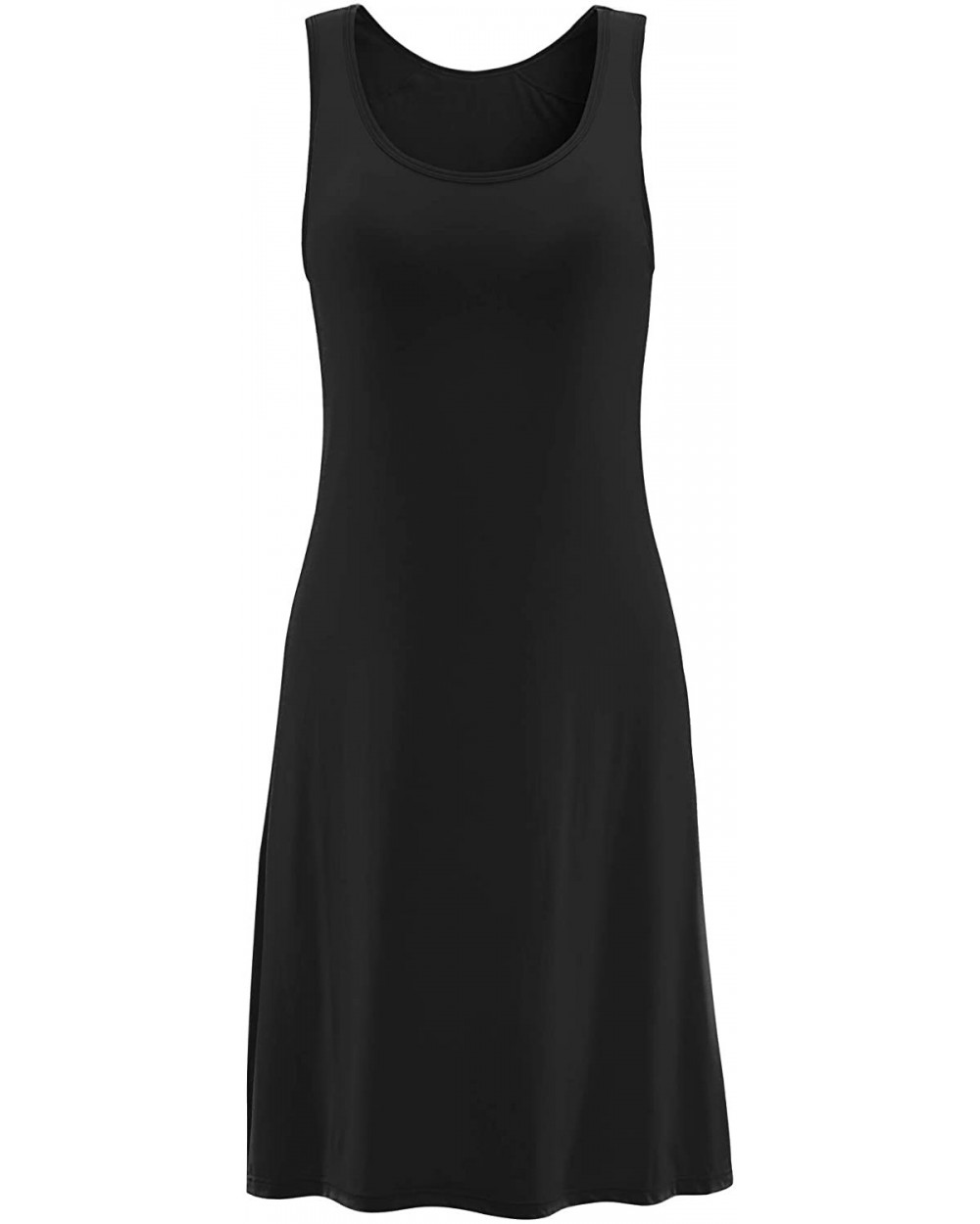 Sleepwear Womens Nightgown Full Slip Lounge Dress with Built-in Shelf Bra - Black_01 - CE18EYO894L $26.80 Nightgowns & Sleeps...