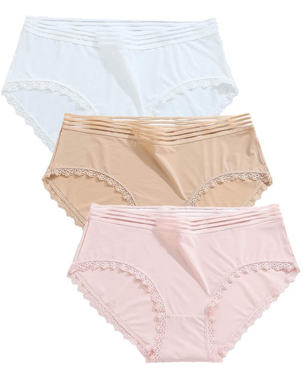 Women's Underwear Women's Bikini Briefs Hipster Panties Light Color S - CZ18T79CM8H $14.17 Panties