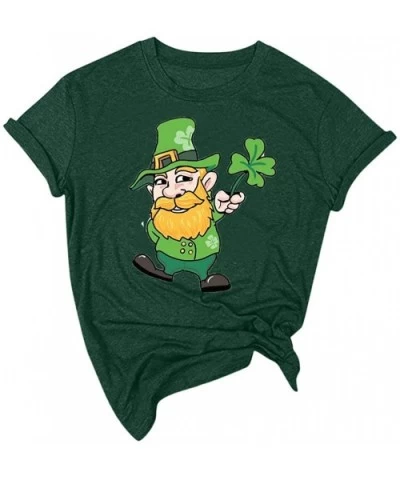 St. Patrick's Day Print Short Sleeve Round Neck Top - K-green - CH1953U24E8 $16.89 Tops