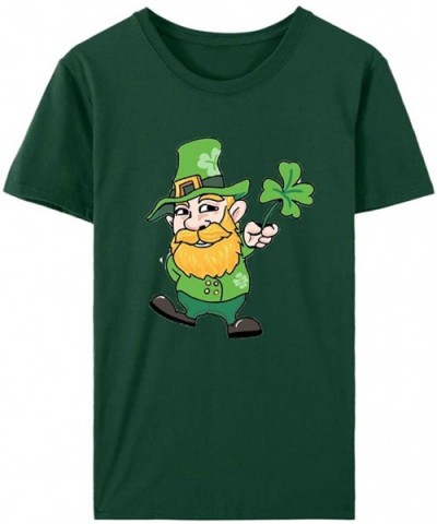 St. Patrick's Day Print Short Sleeve Round Neck Top - K-green - CH1953U24E8 $16.89 Tops