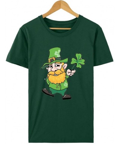 St. Patrick's Day Print Short Sleeve Round Neck Top - K-green - CH1953U24E8 $16.89 Tops