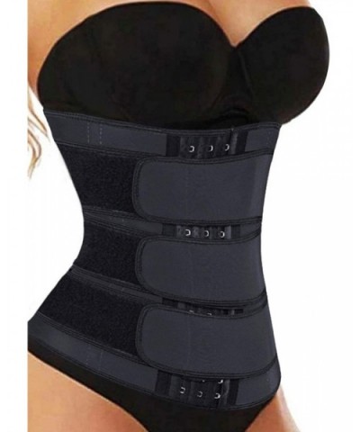 Women's Waist Trainer Weight Loss Corset Trimmer Belt Waist Cincher Body Shaper Slimming Sports Girdle - 17black - CI199GO2H2...