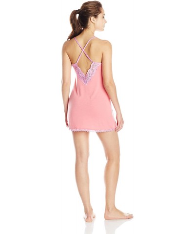 Women's Bliss Chemise - Coral Pink - C411T7TNWPH $40.43 Baby Dolls & Chemises