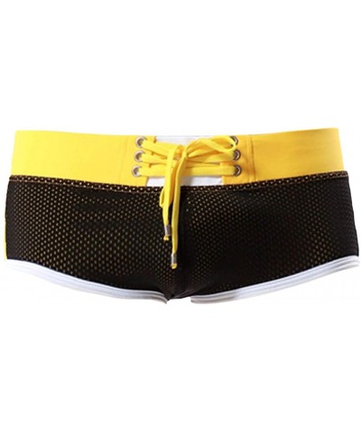 Men's Trunks Stripe Sexy Nylon Breathable Bulge Swimming Briefs - Black - CA18QHNTRER $27.77 Briefs