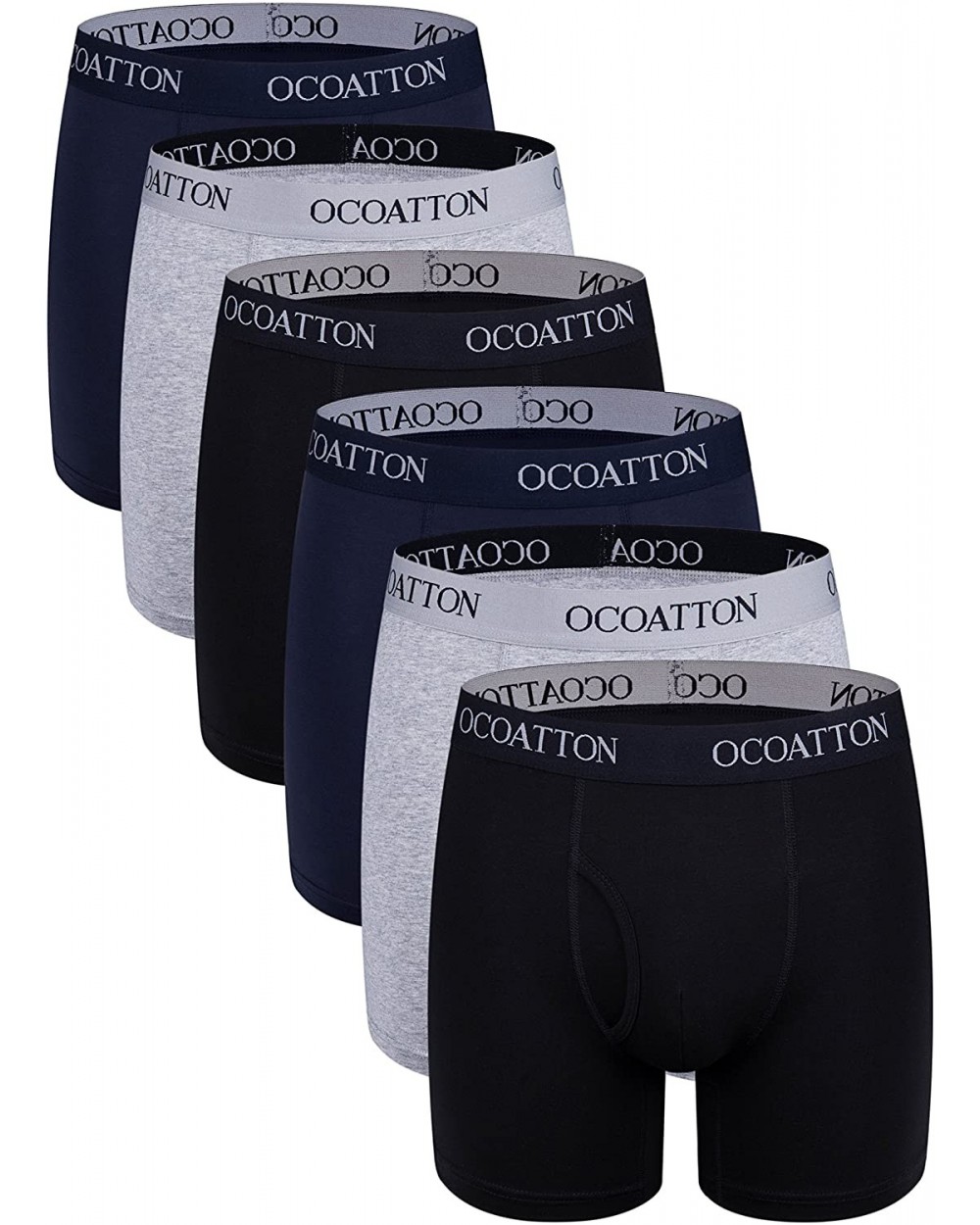 Men's Underwear Cotton Boxer Briefs Big and Tall 6-Pack - 2black+2blue+2gray - C418758IQ2D $62.71 Boxer Briefs