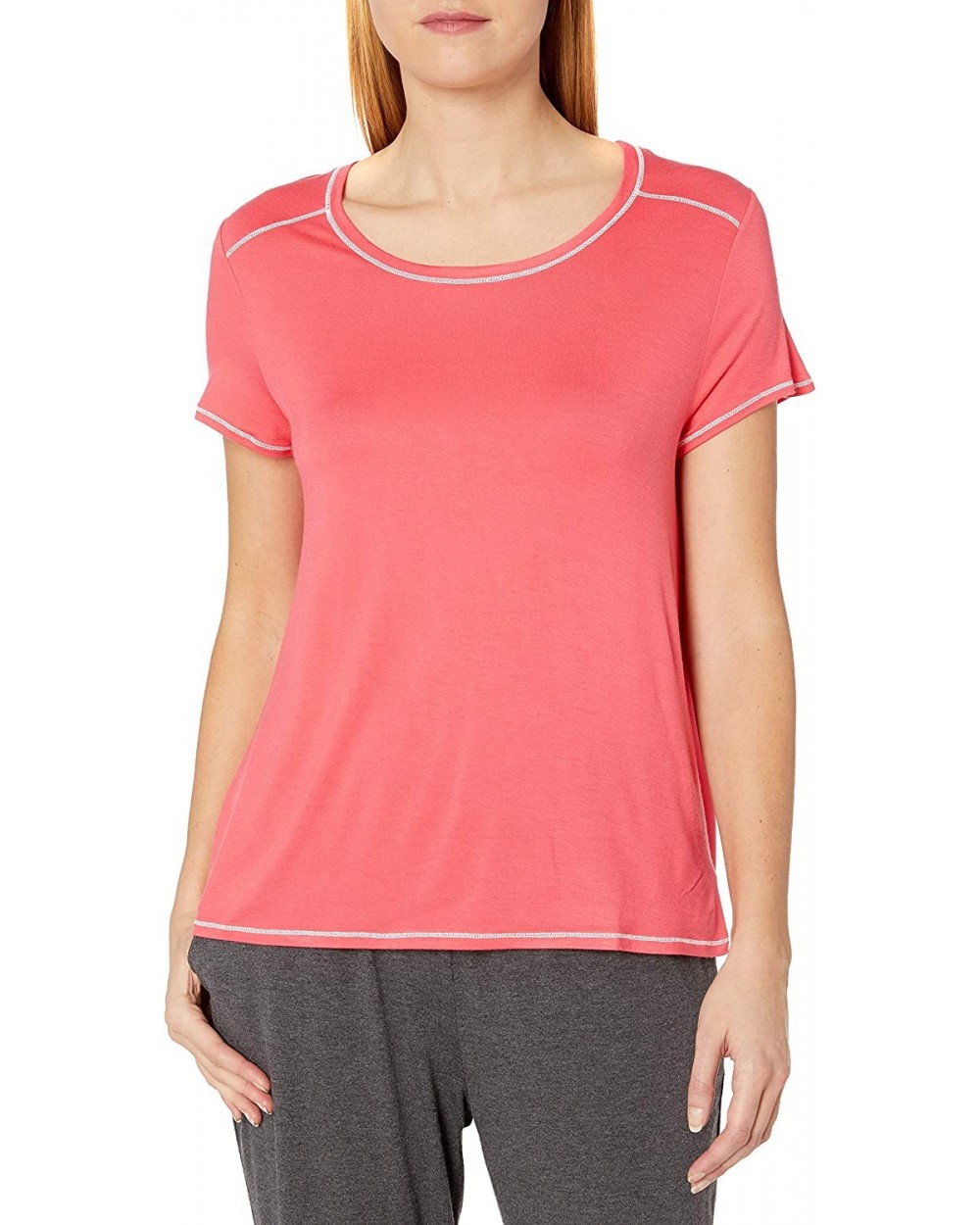 Women's Jersey Sleep Tee - Coral - CY12NUQ5VL7 $19.30 Tops