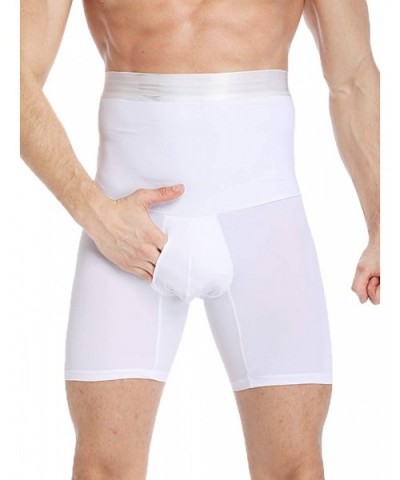 Men High Waist Slimming Shorts Brief Seamless Compression Tummy Control Underwear - White - C918UE46ZC8 $37.12 Shapewear