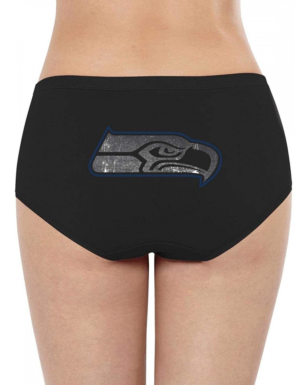 Women's Cotton Stretch Bikini Underwear Breathable Comfortable Panties - Seattle Seahawks Black - CO192SE4G69 $27.42 Panties