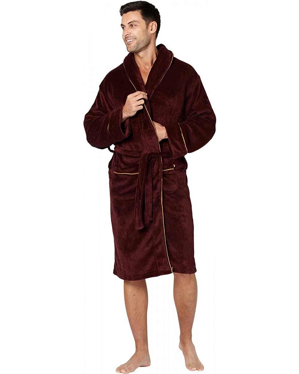 Mens Alexander Julian Colours Cozy Plush Robe - Port Royale - CG18IZLUQ69 $41.83 Robes