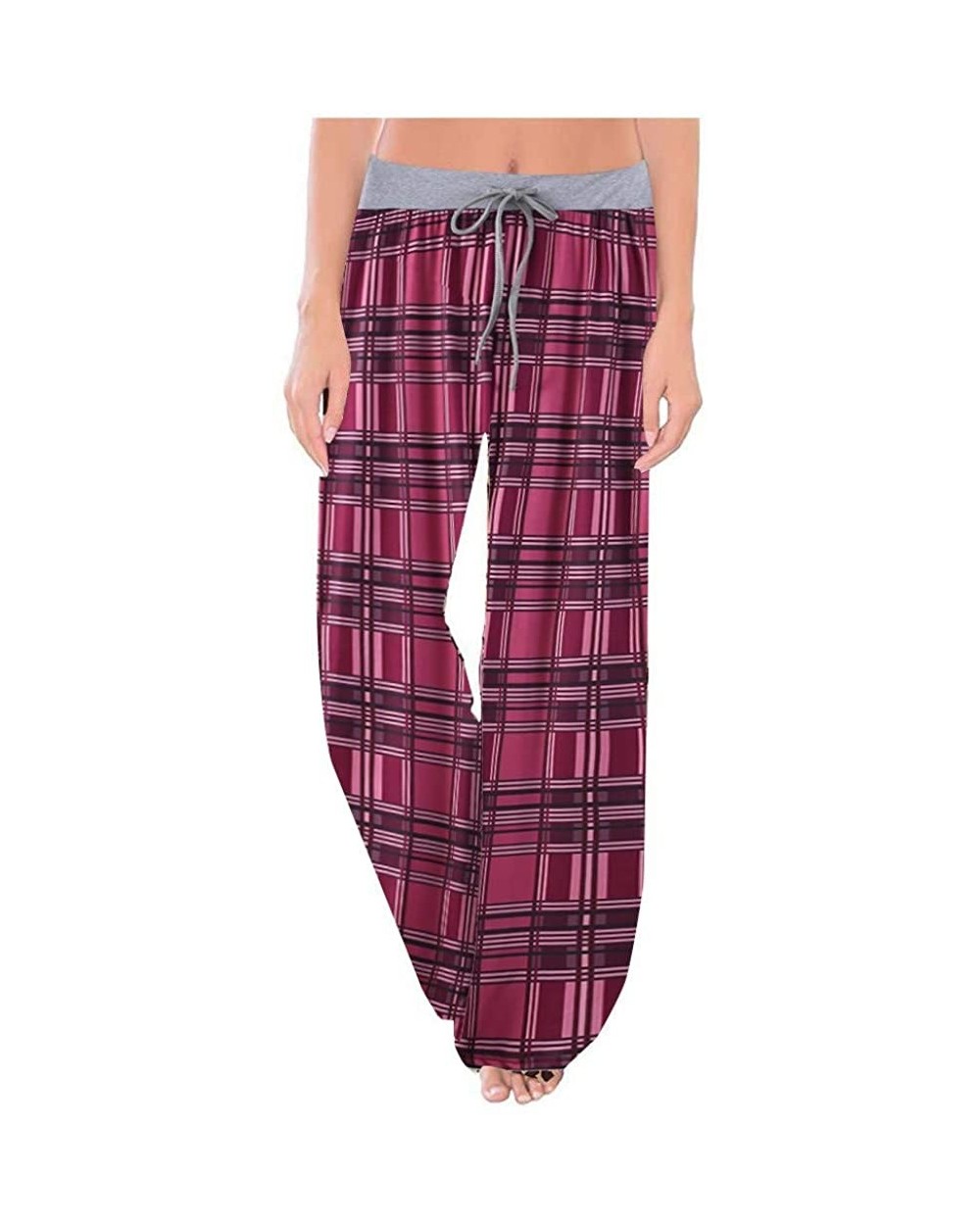 Women's Casual Floral Print Wide Leg Palazzo Lounge Pants Drawstring Pajama Comfy Stretch Pants - Hot Pink - CS194505WNX $21....