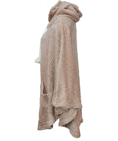 Women's Plus Size Snuggle Chenille Poncho Zip Front- Pockets - Dusty Rose - CK18ZAOUS4X $64.70 Robes