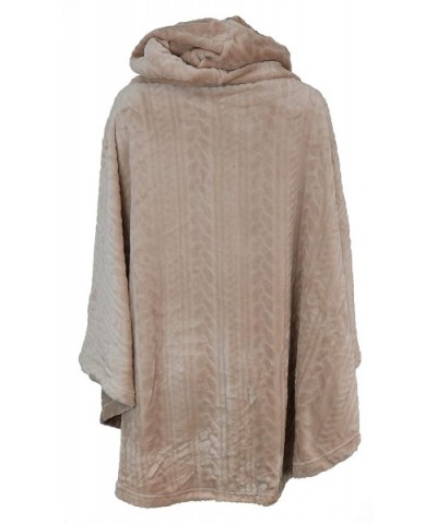 Women's Plus Size Snuggle Chenille Poncho Zip Front- Pockets - Dusty Rose - CK18ZAOUS4X $64.70 Robes