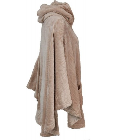 Women's Plus Size Snuggle Chenille Poncho Zip Front- Pockets - Dusty Rose - CK18ZAOUS4X $64.70 Robes