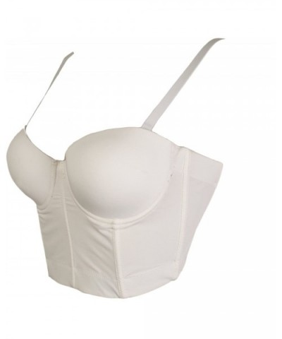 Women's Basic Smooth Push Up Bustier Club Party Crop Top Bra - White - CN12HDX9VKN $33.65 Bras