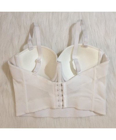 Women's Basic Smooth Push Up Bustier Club Party Crop Top Bra - White - CN12HDX9VKN $33.65 Bras