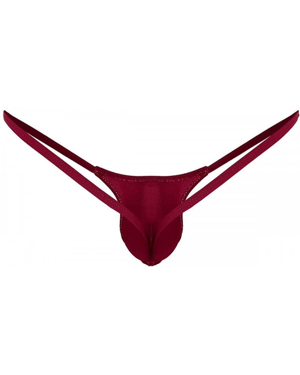 Mens See Through Jockstrap Bulge Pouch Low Rise V-String Thong Briefs Underwear - Wine Red - C618SLU2A7O $20.09 G-Strings & T...