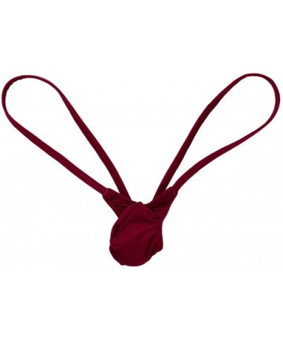 Mens See Through Jockstrap Bulge Pouch Low Rise V-String Thong Briefs Underwear - Wine Red - C618SLU2A7O $20.09 G-Strings & T...