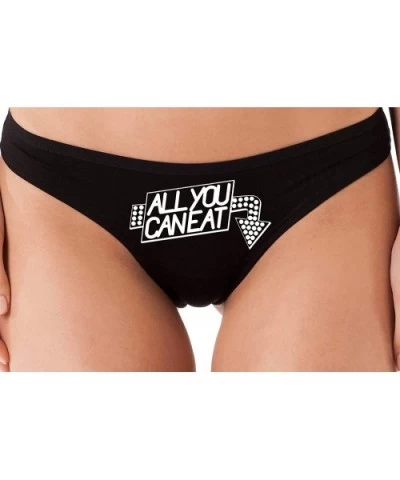 All You Can Eat Black Thong Oral Aint Gonna Lick Itself Sexy - White - CR18S3GO997 $21.58 Panties