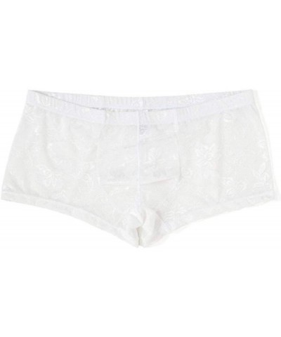 Pouch Panties Men's Silky Lace Thong Briefs Bikini Underwear for Men See Through Hollow Lingerie - White - C319DHM7E44 $23.36...