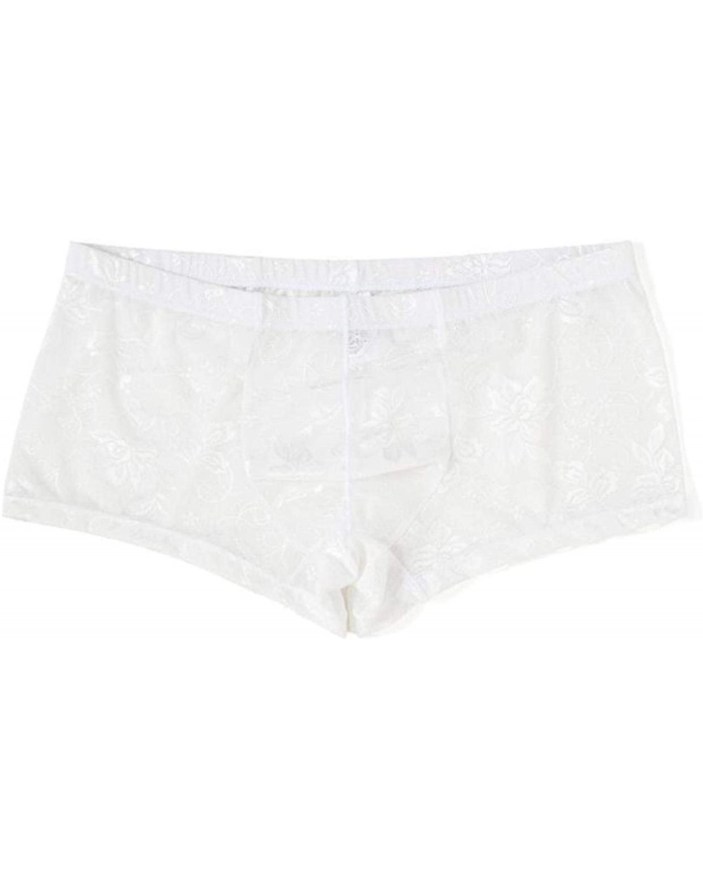 Pouch Panties Men's Silky Lace Thong Briefs Bikini Underwear for Men See Through Hollow Lingerie - White - C319DHM7E44 $23.36...