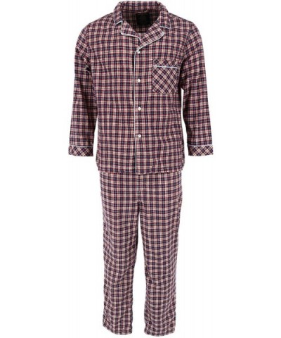 Men's Flannel Long Sleeve Pajama Set - Red - C418YNHHU2O $42.96 Sleep Sets