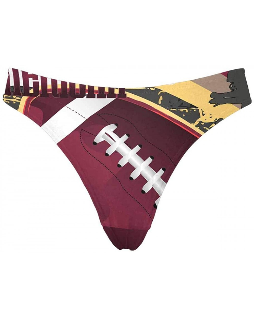 Women's Thongs Underwear American Football Pattern High Cut T-Back Panties(XS-3XL) - Style 1 - CH18Q65NS6M $37.70 Panties