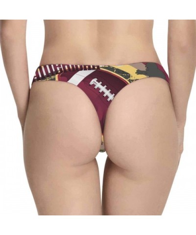 Women's Thongs Underwear American Football Pattern High Cut T-Back Panties(XS-3XL) - Style 1 - CH18Q65NS6M $37.70 Panties